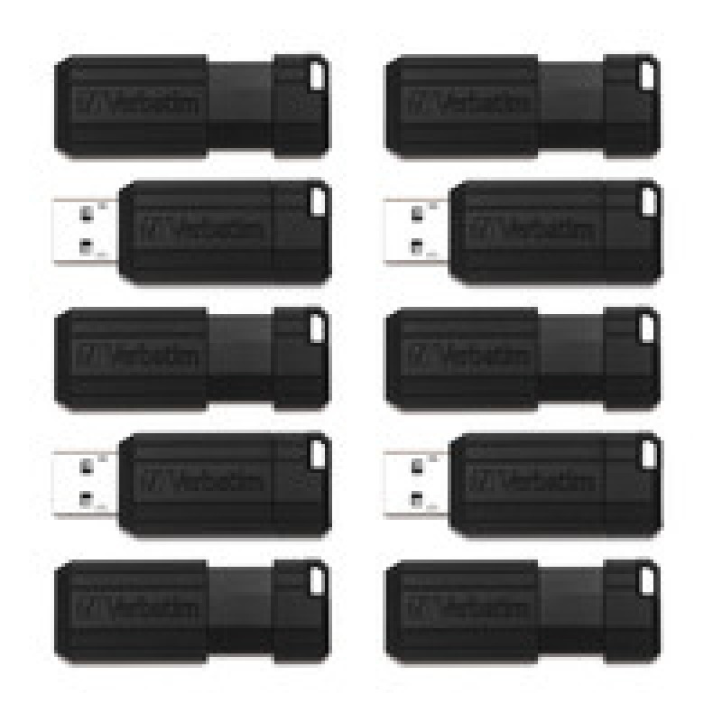 MEMORIA VERBATIM USB 32GB PAQUETE DE 10 MICROBAN NEGRAS