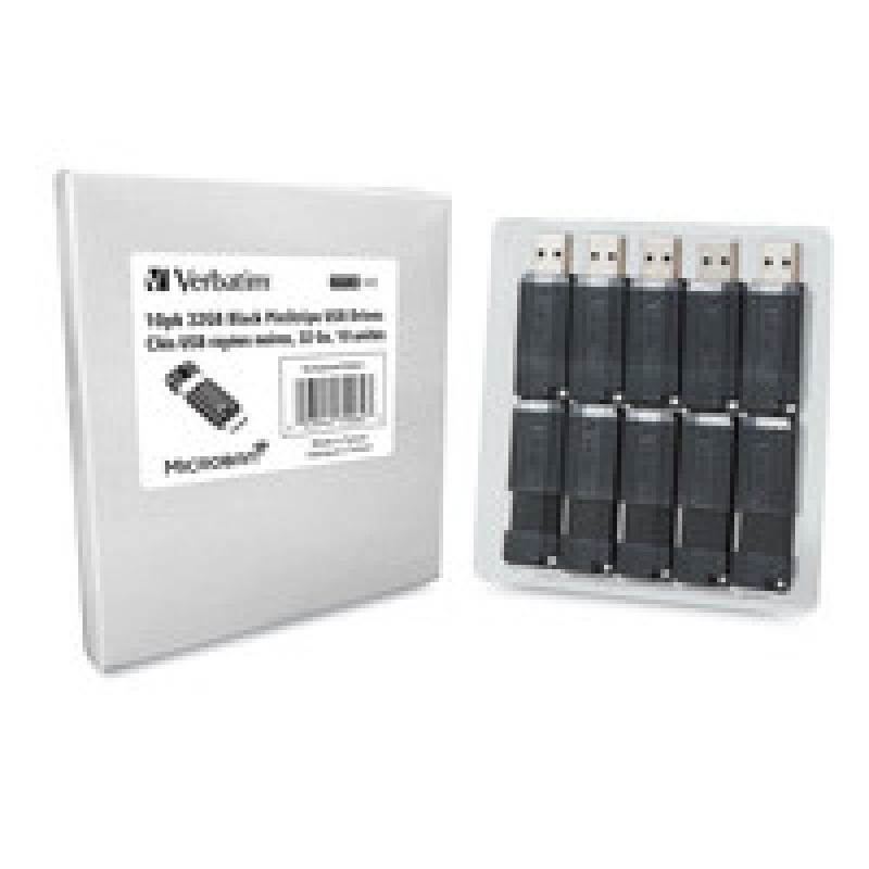 MEMORIA VERBATIM  USB 32GB PAQUETE DE 10 MICROBAN NEGRAS image 5