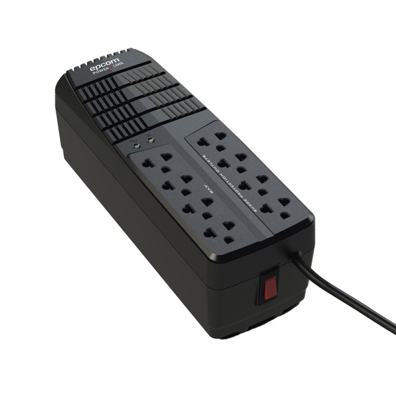 Regulador de Voltaje 1000 VA500 W /  4 Contactos con AVR / 4 Contactos con Supresor de Picos / Protección RJ11