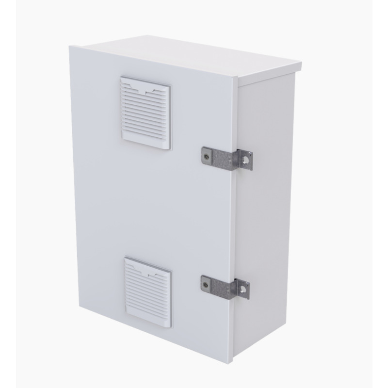 Gabinete para instalación de 2 Baterías PL110D12 Fabricado en Lámina Galvanizada Accesorios para piso o poste No incluidos image 4