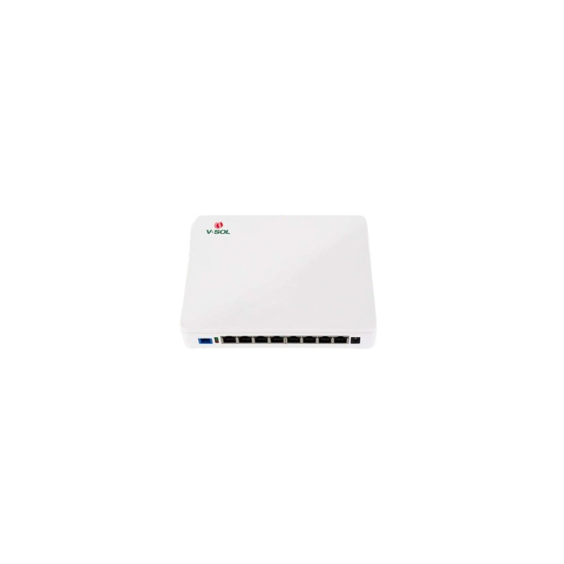 ONU Dual EPON/GPON / 8 Puertos PoE 8023at Gigabit / WiFi Doble banda 24 y 5 GHz / 1 Puerto SC/UPC