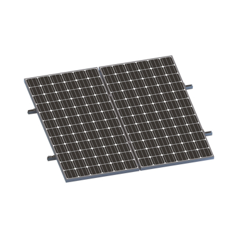 Kit De Minirieles Para Panel Solar Arreglo 1X2 Para Instalación Plano En Lámina