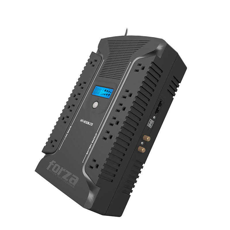 UPS INTERACTIVO FORZA HT-650LCD 650VA/390W, 12 SLDS, COAX, USB, SOBREMESA-120V image 3