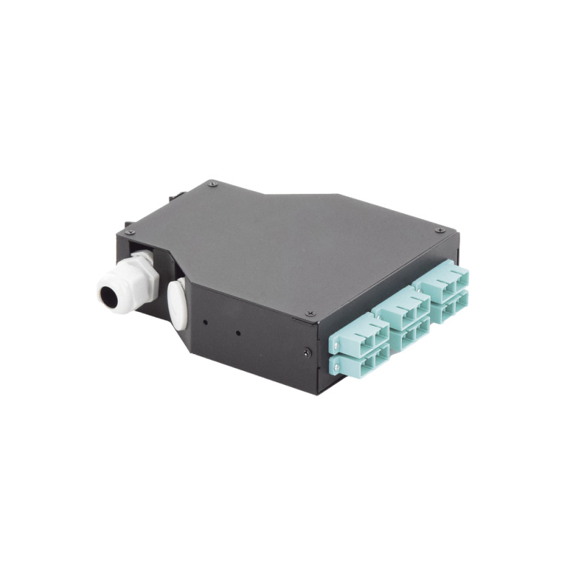 Distribuidor de Fibra Óptica para Riel Din 6 Acopladores SC/UPC Multimodo con Charola de Empalme image 6
