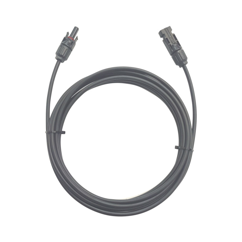 Cable Fotovoltaico / 1 metro / Color Negro / Calibre 10 AWG / Terminal MC4Macho y Hembra en ambos extremos