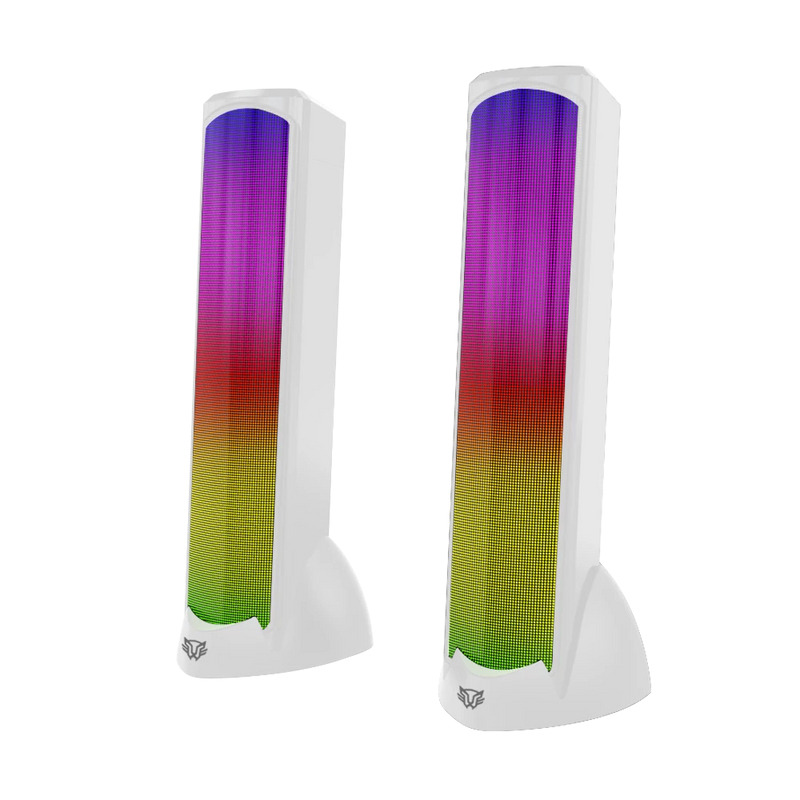 BOCINA GAMER BALAM RUSH GLIMM TOWER BG575 / ALAMBRICA USB / BLUETOOTH  CONEXIÓN 3.5 MM / SONIDO ESTEREO / 10 W / ILUMINACION LED / BLANCO / BR-936989