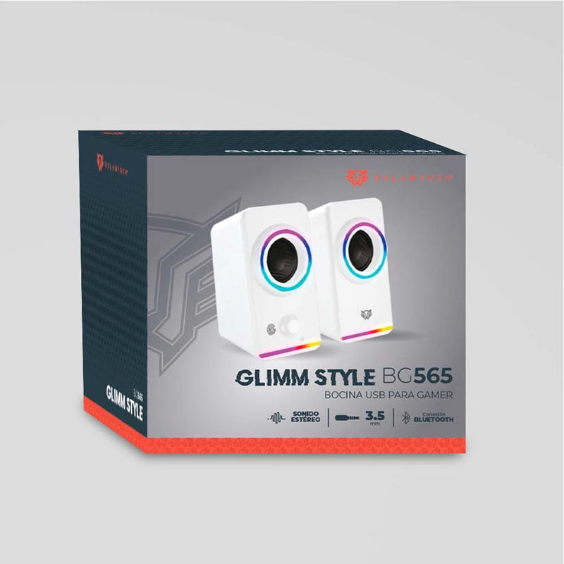BOCINA GAMER BALAM RUSH GLIMM STYLEB G565 / ALAMBRICA USB / 3.5 MM / CONEXION BT - AUX / SONIDO ESTEREO / 10 W / ILUMINACION LED / BLANCO / BR-937009 image 5