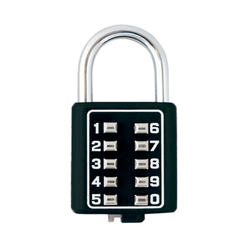 Candado Digital de Combinación M40 / No Requiere Llave / Combinación única integrada por 4 dígitos / Color Negro