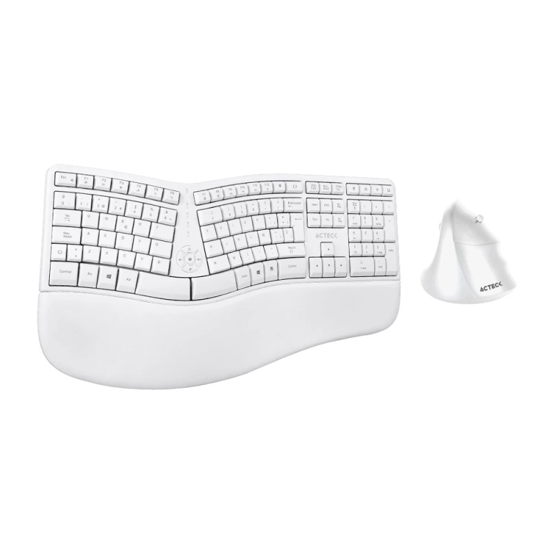KIT ACTECK CREATOR VIRTUOS FITT MK770 / TECLADO Y MOUSE VERTICAL / INALAMBRICO / USB / MULTIMEDIA / 118 TECLAS / ESPAÑOL / RECARGABLE / 2400 DPI AJUSTABLE/ OPTICO / BLANCO / AC-936255 image 3