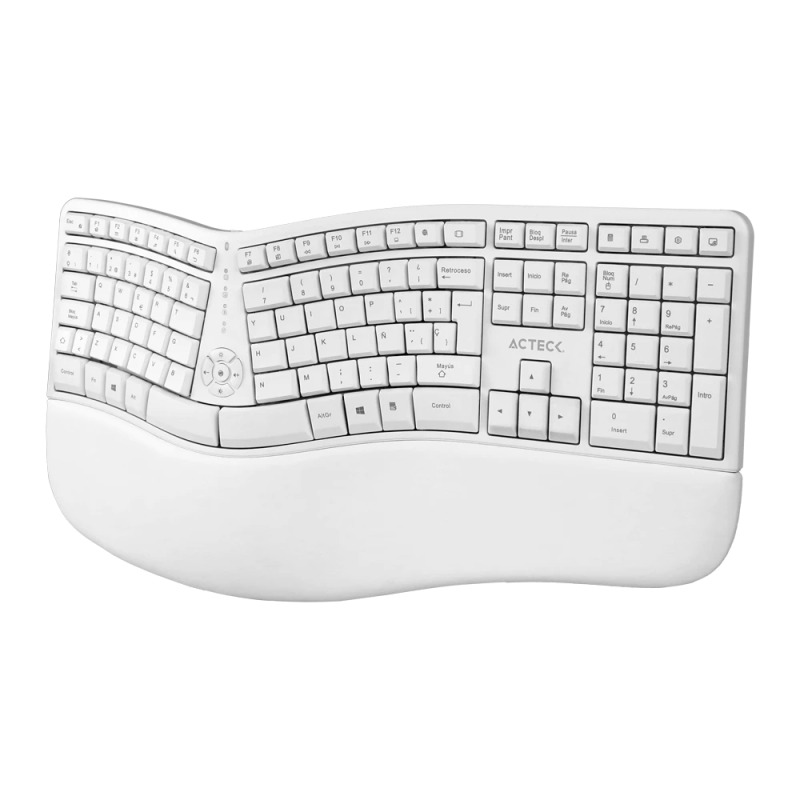 KIT ACTECK CREATOR VIRTUOS FITT MK770 / TECLADO Y MOUSE VERTICAL / INALAMBRICO / USB / MULTIMEDIA / 118 TECLAS / ESPAÑOL / RECARGABLE / 2400 DPI AJUSTABLE/ OPTICO / BLANCO / AC-936255 image 4