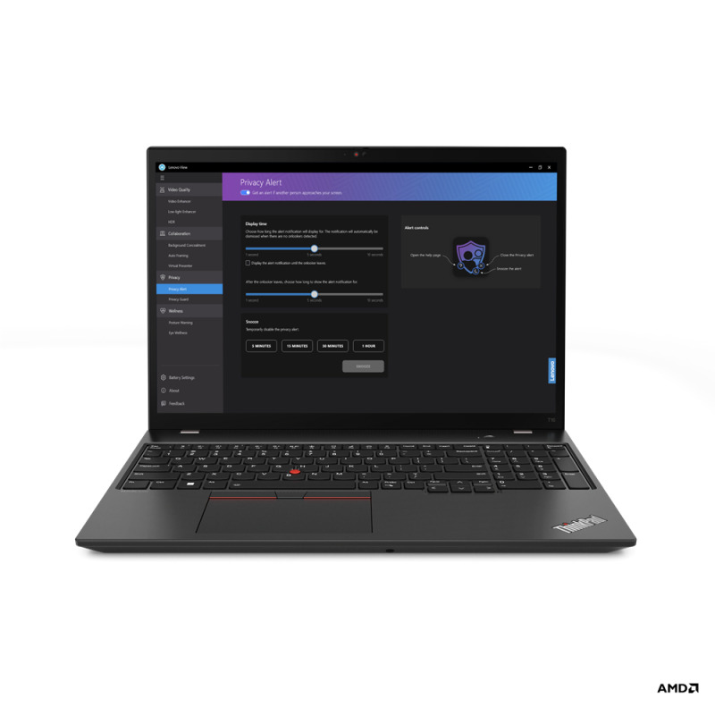 LAPTOP LENOVO THINK T16 GEN 2| AMD RYZEN 7 PRO 7840U 3.3GHZ A 5.1GHZ IA 10 TOPS| 32GB SOLDERED LPDDR5X-6400| 1TB SSD M.2 2280|16 WUXGA| NON-BACKLIST,SPANISH| RJ-45|FINGERPRINT|WIN 11 PRO| 3Y PREMIER image 3