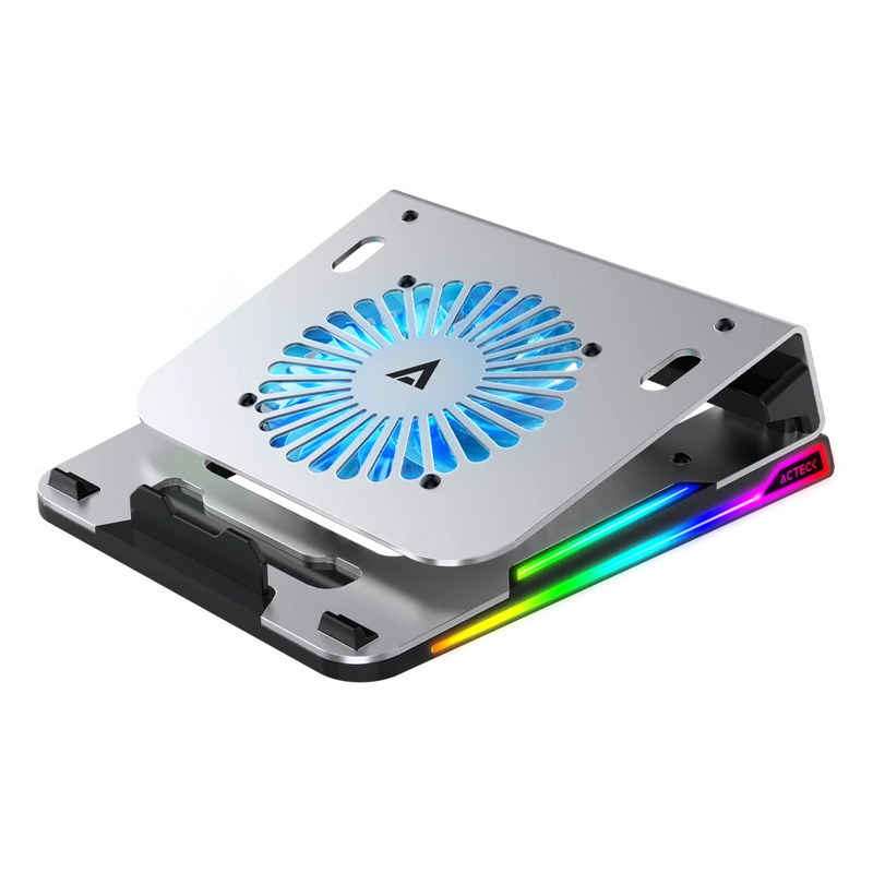 BASE ENFRIADORA ACTECK FROOST EX BE650 / 4 PUERTOS USB / 16 PULGADAS / PESO 0.750 G /1 VENTILADOR / ALUMINIO / ANTIDERRAPANTE / RGB / AC-936156