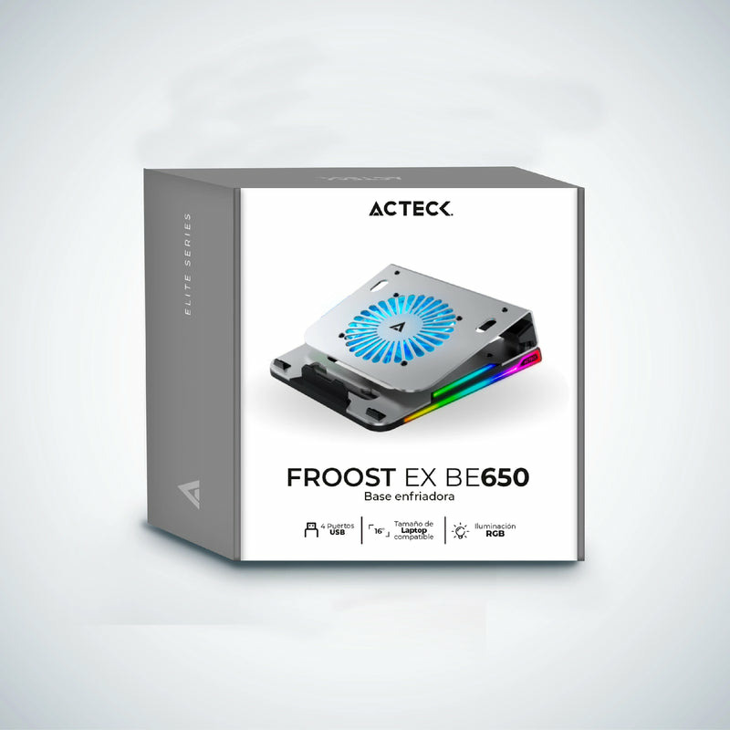 BASE ENFRIADORA ACTECK FROOST EX BE650 / 4 PUERTOS USB / 16 PULGADAS / PESO 0.750 G /1 VENTILADOR / ALUMINIO / ANTIDERRAPANTE / RGB / AC-936156 image 6