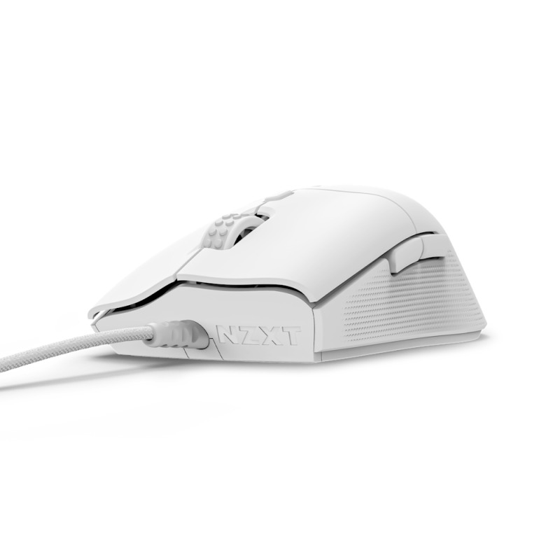 MOUSE GAMER NZXT LIFT 2 ERGO/BLANCO/ALAMBRICO/SENSOR PIXART PMW3395 / ERGONÓMICO / 100 MILLONES DE CLICKS / 26,000 DPI /GAMER