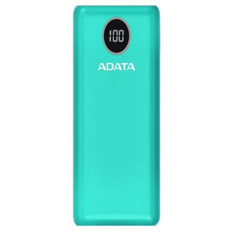 BATERIA DE RESPALDO ADATA POWER BANK P20000QCD 20000MAH/2 USB A/ 1 USB C/INDICADOR DE CARGA DIGITAL COLOR VERDE (AP20000QCD-DGT-CGN)
