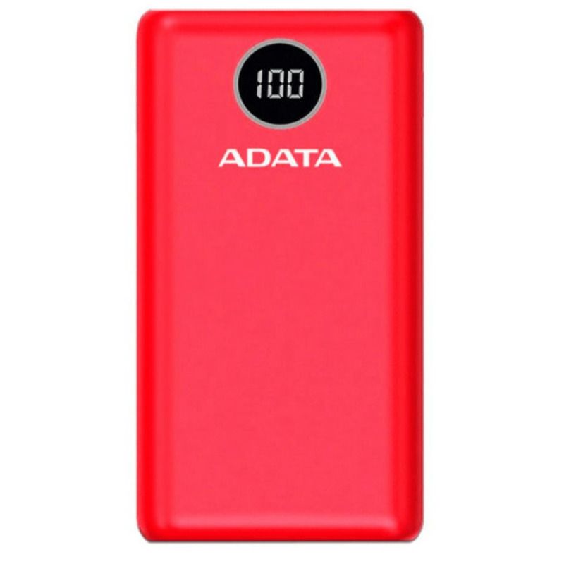 BATERIA DE RESPALDO ADATA POWER BANK P20000QCD 20000MAH/2 USB A/ 1 USB C/INDICADOR DE CARGA DIGITAL COLOR ROJO(AP20000QCD-DGT-CRD)