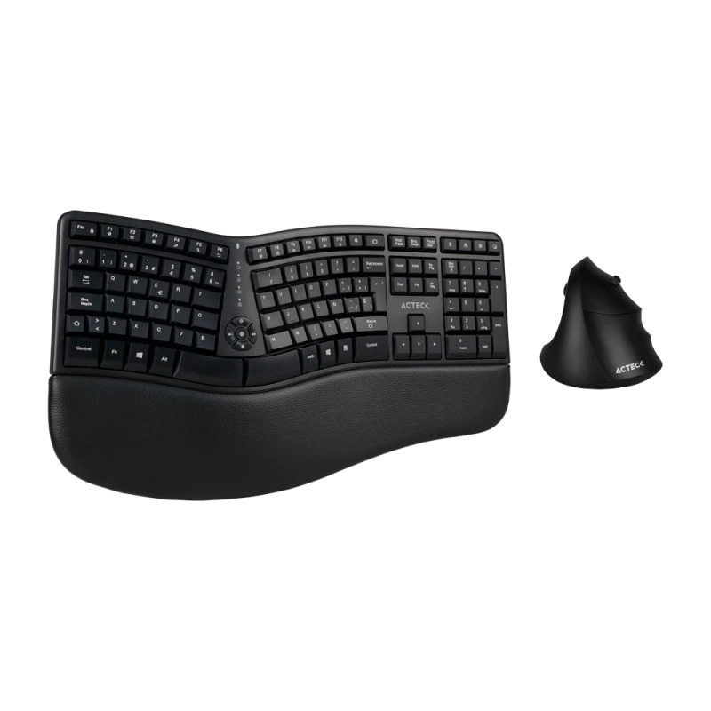 KIT ACTECK CREATOR VIRTUOS FITT MK770 / TECLADO Y MOUSE VERTICAL / INALAMBRICO / RECEPTOR USB / RECARGABLE / 118 TECLAS / ESPAÑOL / MULTIMEDIA / OPTICO / 2400 DPI AJUSTABLE / NEGRO / AC-936248 image 3