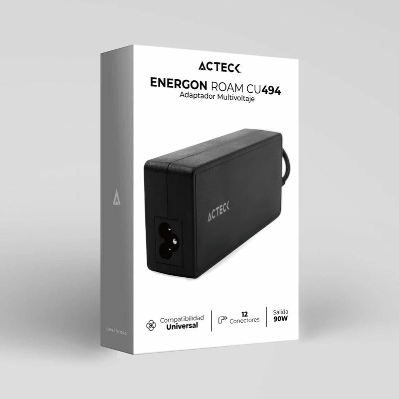 CARGADOR UNIVERSAL ACTECK ENERGON ROAM CU494 / PARA LAPTOP / SALIDA 90 W / ADAPTADOR / 12 CONECTORES / AC-937191 image 6