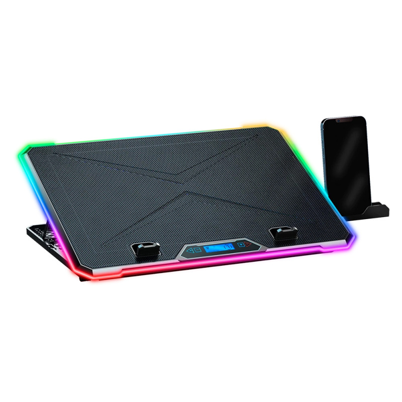 BASE ENFRIADORA BALAM RUSH EOLOX FREEZ EF707 / 17 PULG / 6 VENTILADORES / 2X USB / PANTALLA LCD / AJUSTABLE 8 NIVELES / ILUMINACION RGB / ANTIDERRAPANTE / NEGRO / BR-937429 image 4