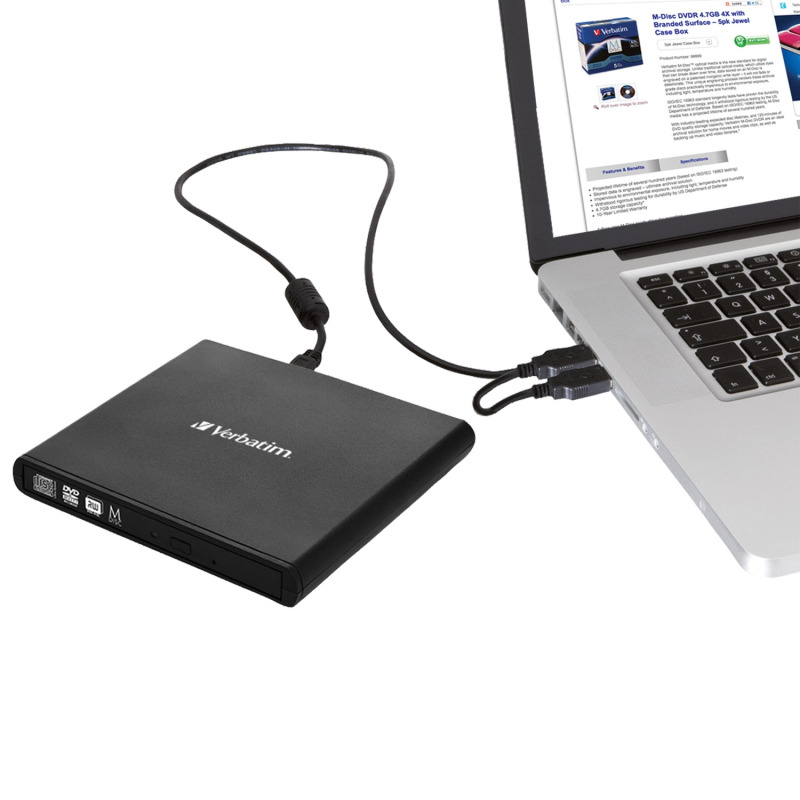 UNIDAD DVD-RW EXTERNO VERBATIM SLIMLINE CD/DVD image 3