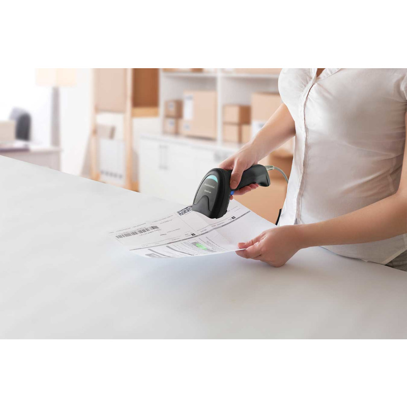 Lector de Codigo de Barras Datalogic QuickScan QD2220-BKK1S Negro Kit incluye escaner, cable USB, y base, Generador de imagenes lineal, solo USB, image 4