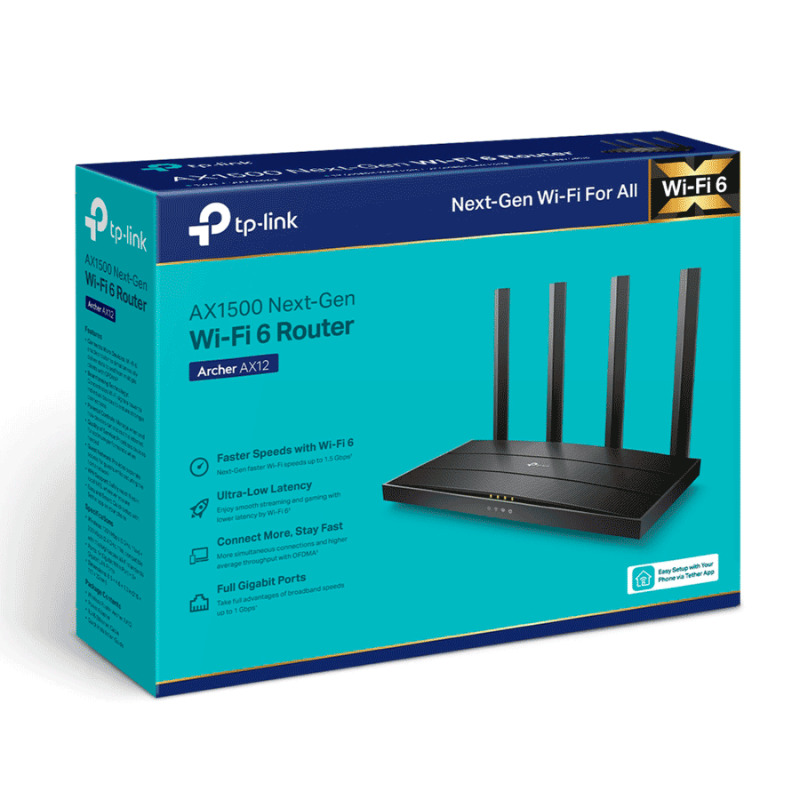 Router WiFi 6 AX 1500Mbps / MUMIMO 2X2 y OFDMA / 1 Puerto WAN 10/100/1000 Mbps / 3 Puertos LAN 10/100/1000 Mbps / 4 Antenas / Conexión Inalámbrica OneMesh image 9