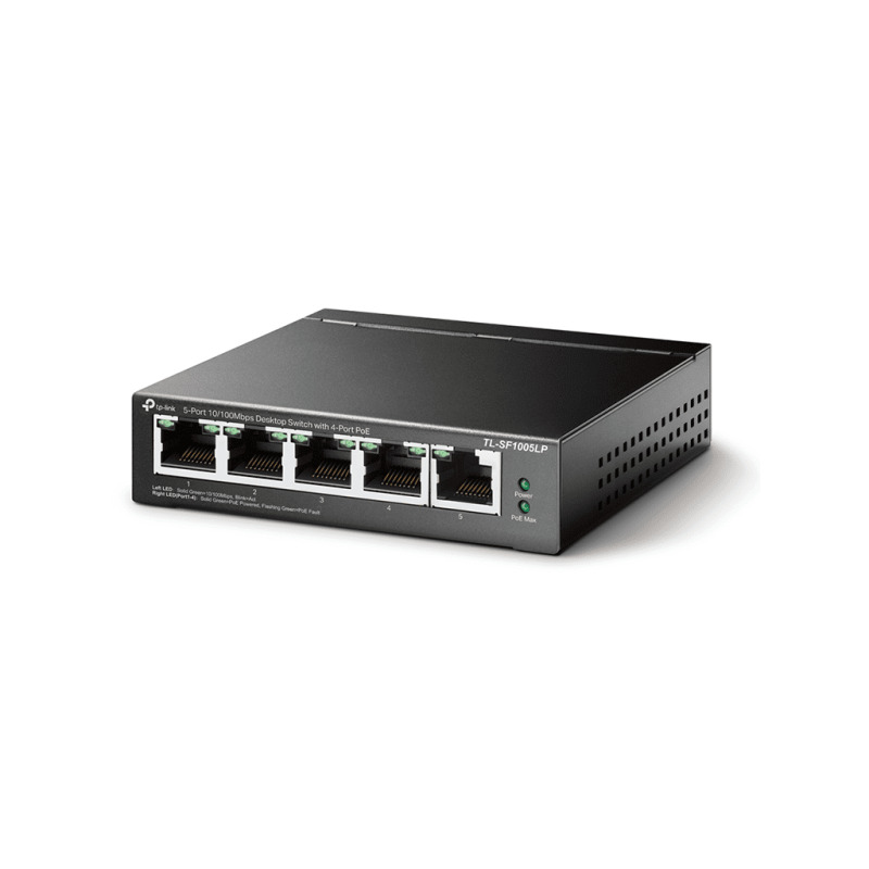 Switch PoE No Administrable de Escritorio / 5 puertos 10/100 Mbps / 4 puertos PoE af / Presupuesto 41 W / Modo extensor PoE hasta 250 metros / Calidad video prioritaria image 7