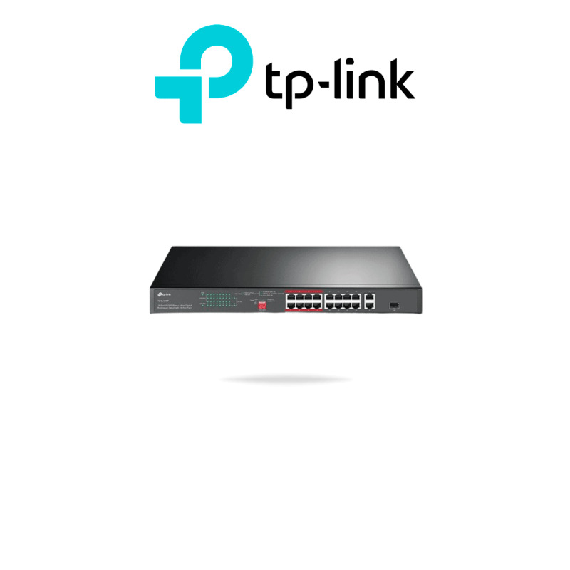 Switch PoE no Administrable 16 puertos 10/100 Mbps  2 puertos 10/100/1000 Mbps  1 puerto SFP 8 puertos Extensor PoE hasta 250 m 150W diseño para Vigilancia IP image 3
