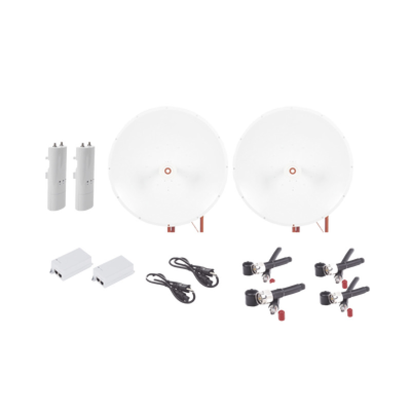 Kit completo de radio C5C con Antena TXP4865D34DP de 34 dBi Frecuencia 4965 GHz para hasta 65 km PoE cable de alimentación y Jumpers Incluidos