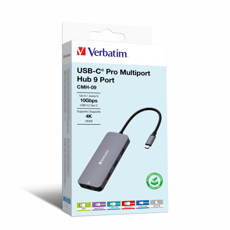 Hub Verbatim USB C Pro Multiport Hub 9 Port CMH 09