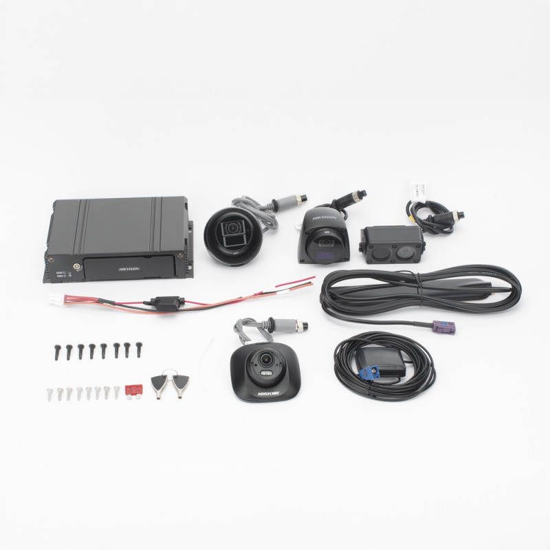 Kit DVR Móvil / 2 Cámaras Interior  2 Cámaras Exterior / 1080p / 4 Canales TURBOHD / Tecnología IA Integrada / Soporta 4G / GPS / Sensor G / Soporta 2 Memorias SD 512 GB total