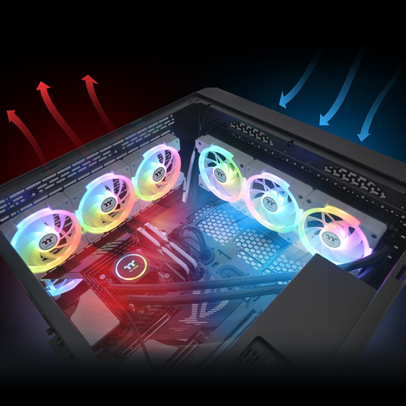 Thermaltake SWAFAN EX12 ARGB Gabinete de la computadora Enfriador de aire 12 cm Blanco 3 pieza(s) image 7
