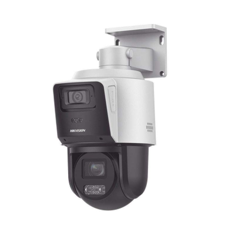 TandemVu PTZ IP 4 Megapixel con Cámara Panoramica 4 Megapixel / 4X Zoom / Dual Light 40 mts IR  30 mts Luz Blanca / ACUSENSE / IP66  / PoE / DARKFIGHTER / Micro SD / Incluye Base para Techo o Pared