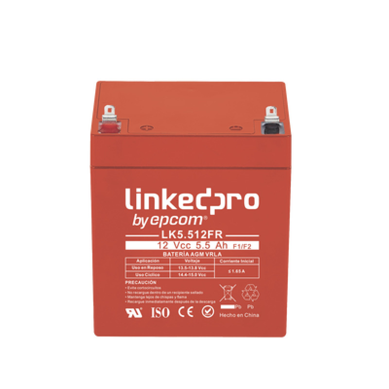 Batería 12 Vcc / 55 Ah / UL / Tecnología AGMVRLA / Vida útil promedio de 5 años / Retardante a la Flama / Para uso en equipo electrónico Alarmas de Intrusión / Incendio/ Control de acceso / Video Vigilancia / T image 2