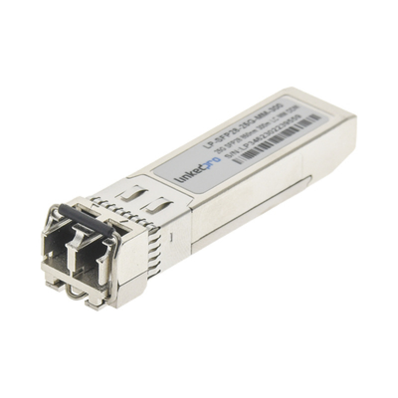 Transceptor Óptico SFP28 MiniGbic / Multimodo 850 nm / 25 Gbps / 25GBASESR / Conectores LC/UPC Dúplex / DDM / Hasta 300 m