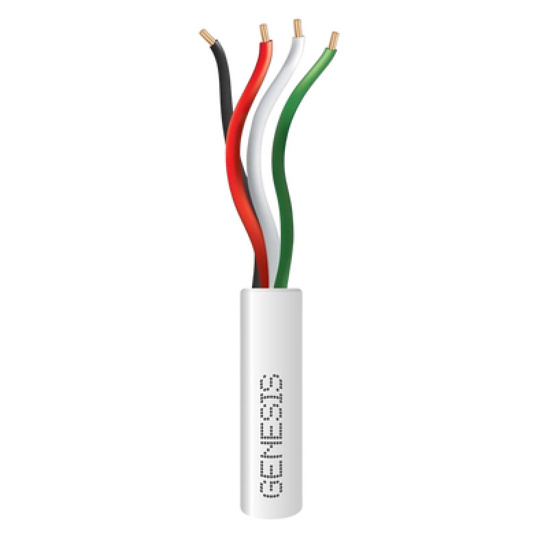 Bobina de 305 Metros /  Cable de Cobre / 4 x 22 AWG / Riser / Para Interior / Color Blanco / Para Aplicaciones de Alarmas de Intrusión y Automatización