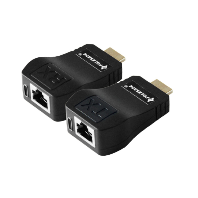 FOLKSAFE FS-HD2000E extensor de audio/video Transmisor y receptor AV Negro