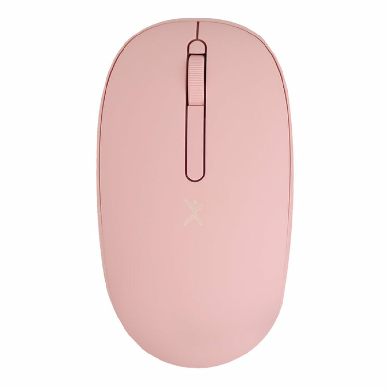 MOUSE INALAMBRICO OPTICO ERGONOMICO 1000 DPI RECEPTOR DUAL (USB Y TIPO C) SILENCIOSO PERFECT CHOICE WHISPER - ROSA