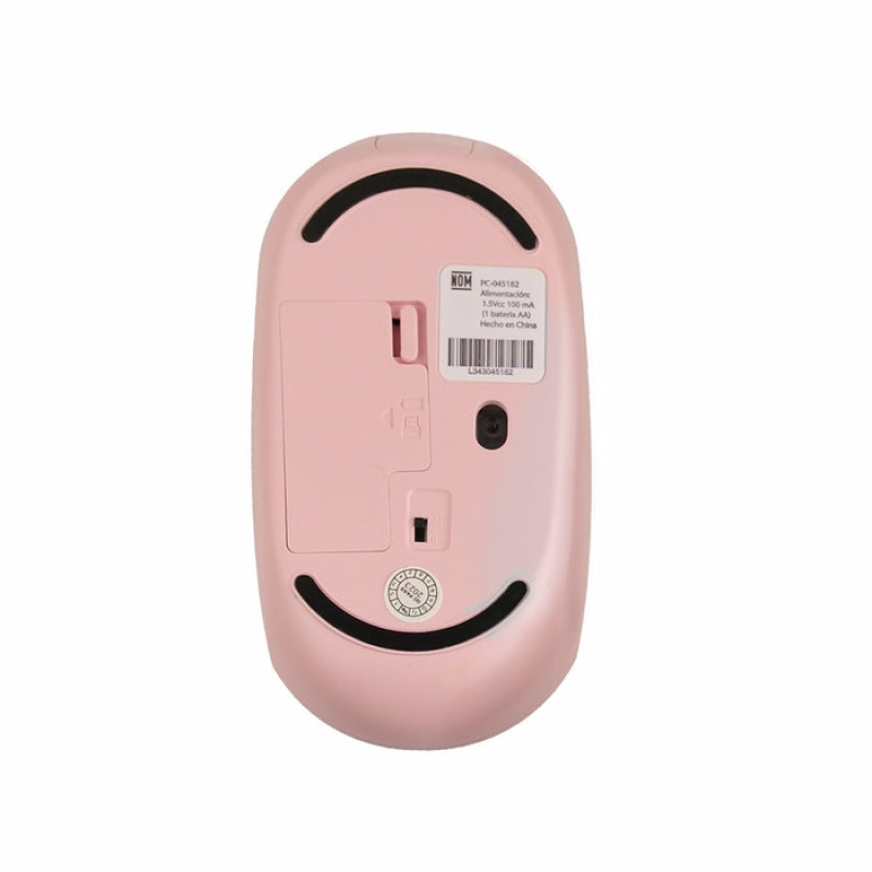 MOUSE INALAMBRICO OPTICO ERGONOMICO 1000 DPI RECEPTOR DUAL (USB Y TIPO C) SILENCIOSO PERFECT CHOICE WHISPER - ROSA image 5
