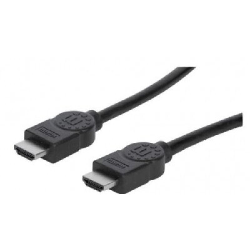 MANHATTAN 323215- Cable HDMI de Alta Velocidad de 2 Metros/ Resolución 4k@30Hz/ Soporta 3D y Canal de Ethernet de 100 Mbps/ Soporta Canal de Retorno de Audio (ARC)/ Blindado para Reducir Interferencia/ 