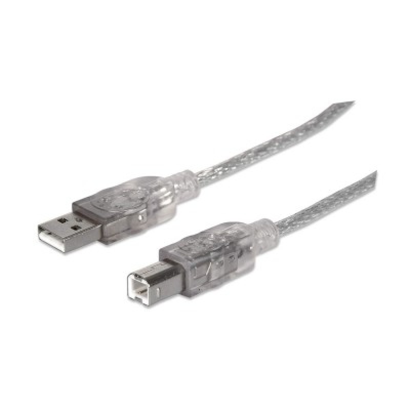 CABLE USB,MANHATTAN,345408, V2.0 A-B  5.0M  PLATA image 2