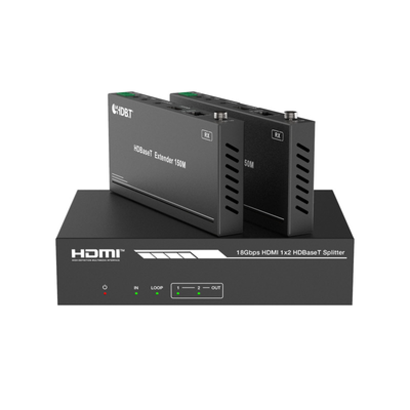 Splitter mas Extensor de Video | 1x2 | ProAV | HDBaseT | 120m en 4K60Hz | 150m en 1080p60Hz | Cat6/6a/7 | Gestión Avanzada EDID | Control IR y RS232 | PoC | Salida de Audio image 2