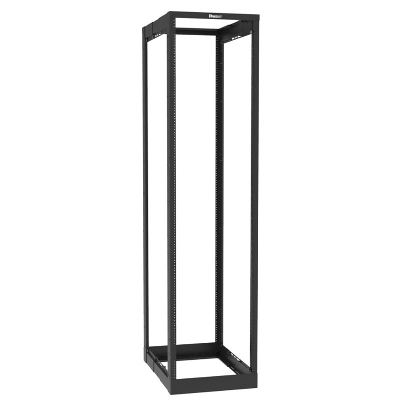Rack de Cuatro Postes Estándar de 19 Rieles Con Orificio Para Tuerca Enjaulada Profundidad Ajustable de 23 a 42 in 45 Unidades de Rack Color Negro