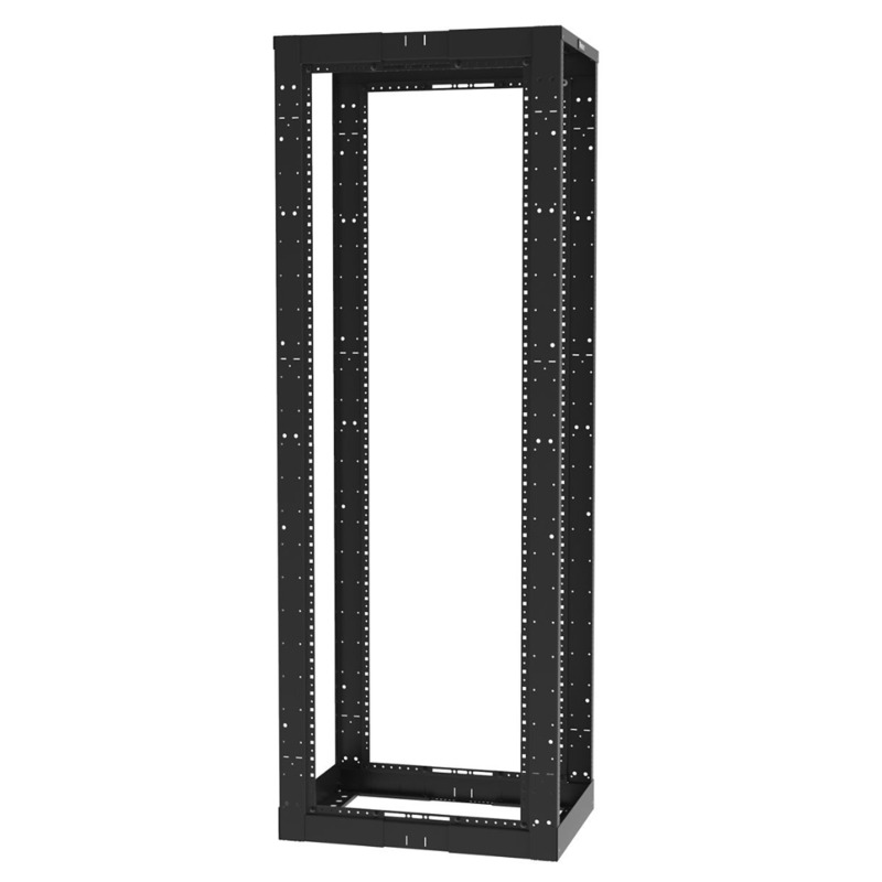 Rack de Cuatro Postes Estándar de 19 Rieles Con Orificio Para Tuerca Enjaulada Profundidad Ajustable de 23 a 42 in 45 Unidades de Rack Color Negro image 6