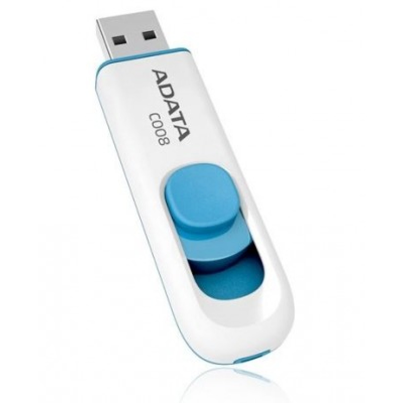 MEMORIA ADATA 32GB USB 2.0 C008 RETRACTIL BLANCO-AZUL (AC008-32G-RWE) image 2