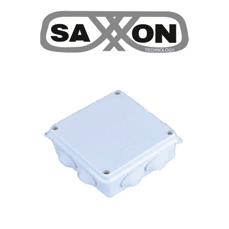 SAXXON SXWD008 - Caja de conexiones con 7 entradas / PVC libre de halógenos / Compatible con cámaras Bullet / Domo / Dimensiones 80 x 80 x 50 mm (Ancho x Alto x Fondo) 