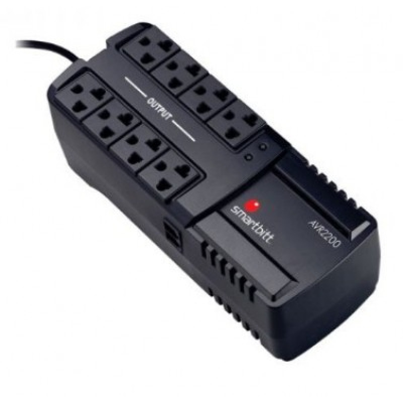 REGULADOR DE VOLTAJE SMARTBITT 2200VA/1100W, 8 CONTACTOS, PROTECCIN DE LNEA TELEFNICA RJ-11 image 2