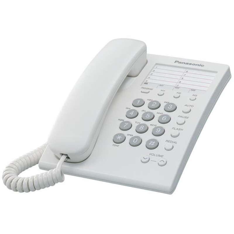 TELEFONO PANASONIC KX-TS550MEW ALAMBRICO BASICO UNILINEA CON MARCADOR RAPIDO DE 10 NUMEROS CONTROL DE VOLUMEN DE 4 NIVELES BLANCO image 2