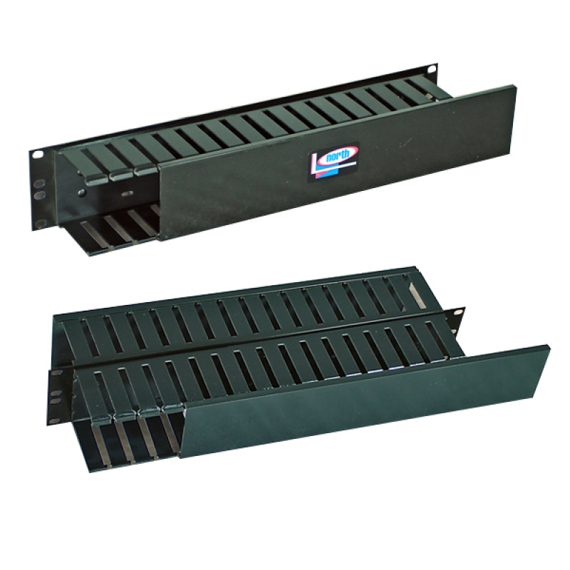 ORGANIZADOR DE CABLES NORTH SYSTEM 2 U.R. SENCILLO HORIZONTAL 19 PULGADAS DUCTO 3X3 PULGADAS NEGRO LISO  image 2
