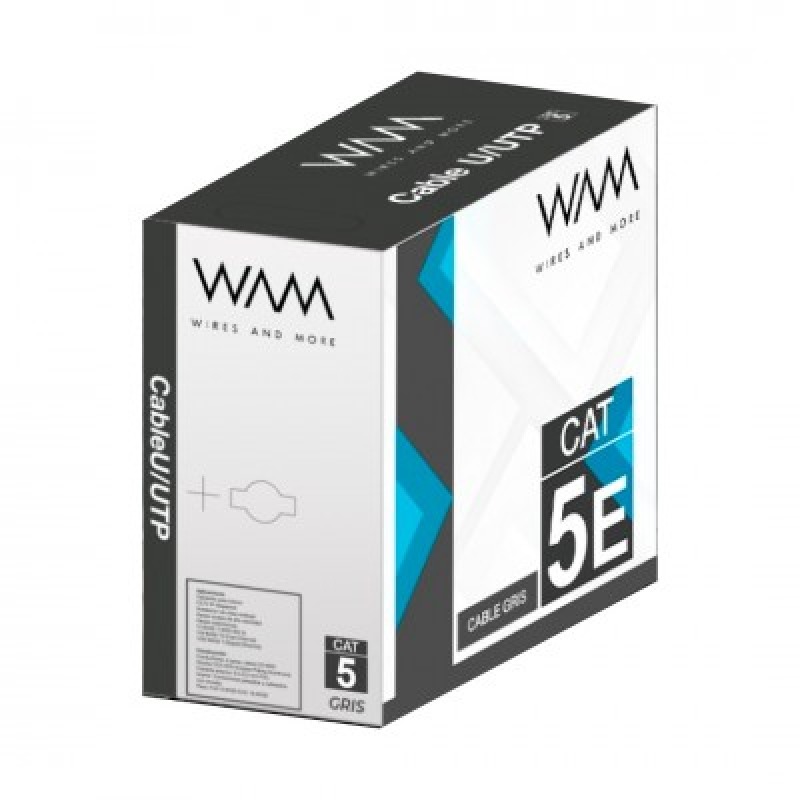 BOBINA DE CABLE WAM CAT5E UTP CCA 24 AWG 305 MTS COLOR GRIS  image 2